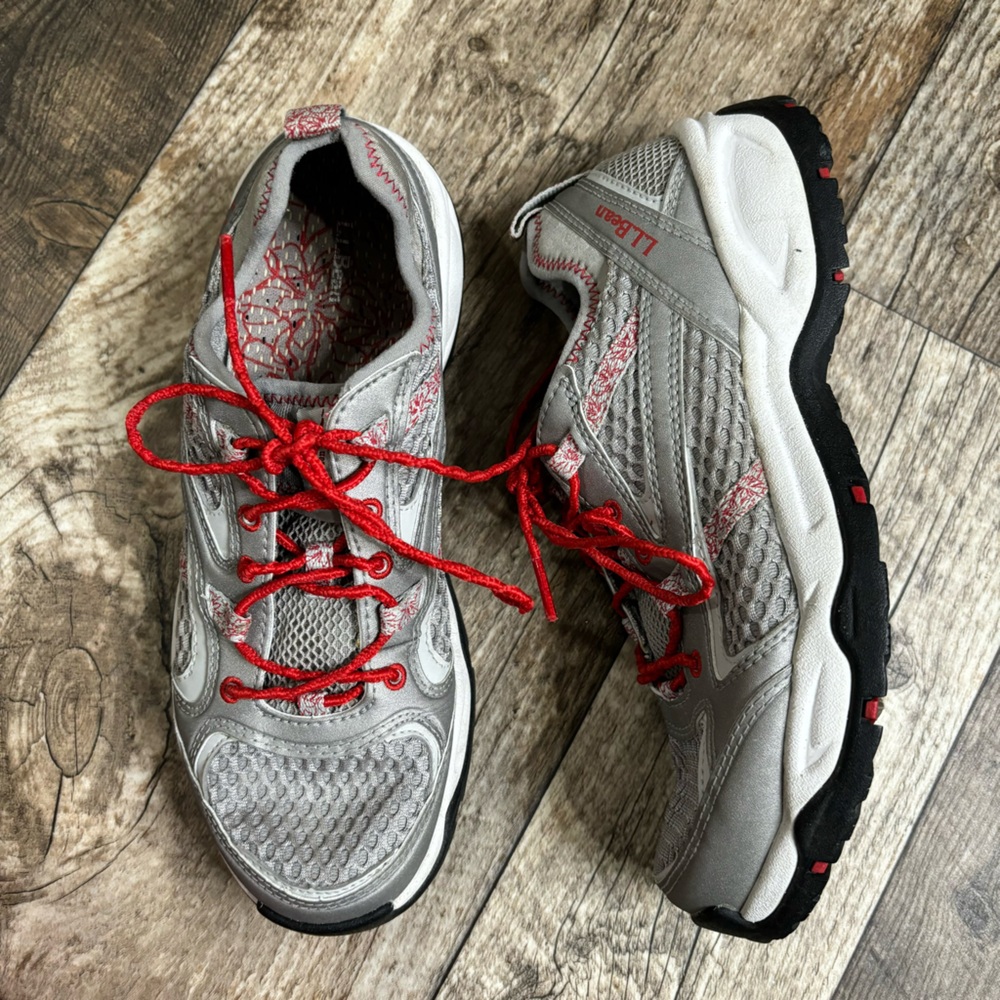 L.L. Bean grey athletic shoes hiking trail walking 7.5